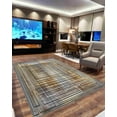 thumbnail image 6 of Machine Washable Area Rug 5x7 with Anti-Slip Backing Abstract Living Room Carpet Design 7704 Color Grey Beige, 6 of 7