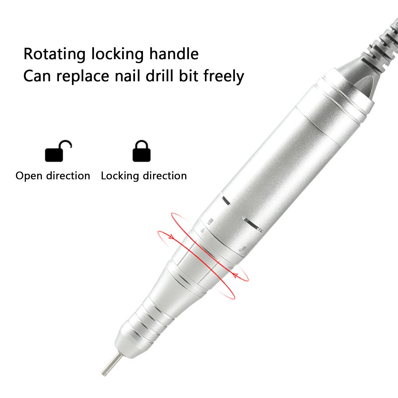 BOKYAN 30,000 RPM Portable Nail Drill Pen with LCD Speed Display, Rechargeable USB Battery, Ergonomic Locking Handle – Ideal for Manicure & Pedicure