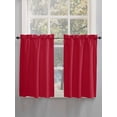 thumbnail image 3 of Kitchen Curtains 54 Inches length, Pure Red Window Treatment Curtain Drapes, Simple Solid Color Thermal Insulated Drapes for Basement Hotel RV, 42"x54", 2 Panels, 3 of 7