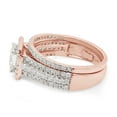 thumbnail image 4 of AFFY 1.50CT Princess & Round Moissanite Diamond Halo Bridal Ring Set in 10K Solid Rose Gold-4, 4 of 8