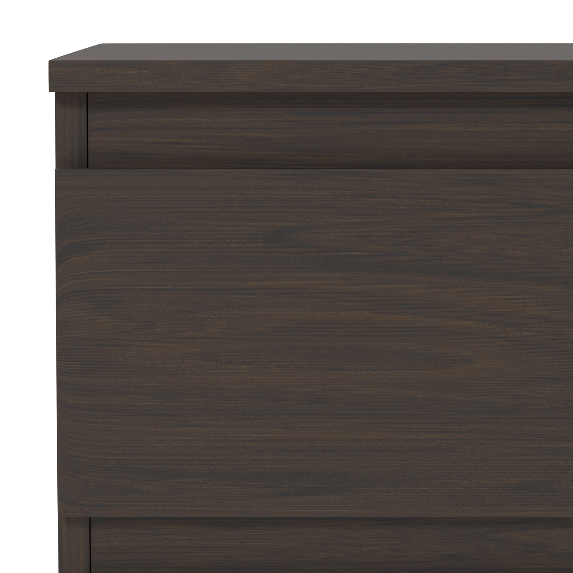 Brindle Low Profile Nightstand with 2 Drawers and USB, Black Oak