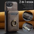 thumbnail image 3 of Dteck Magnetic PU Leather Case for iPhone 16E (2025), Compatible with MagSafe Accessory, Detachable Wallet RFID Blocking Card Holder Ring Stand Shockproof Protective Phone Case, Coffee, 3 of 7