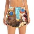 thumbnail image 2 of Gukieu Sunglasses Beach Kittens Print Women's Sports Shorts with Drawstring Elastic Waistband for Running, Yoga, Fitness-Large, 2 of 7