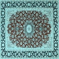 thumbnail image 1 of Ahgly Company Indoor Square Persian Light Blue Traditional Area Rugs, 5' Square, 1 of 4