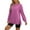 Hot Pink, variant on Lenpel Sweatshirts for Women Fall Long Sleeve Crew Neck Side Split Pullover Tops Casual Loose Soft Clothes