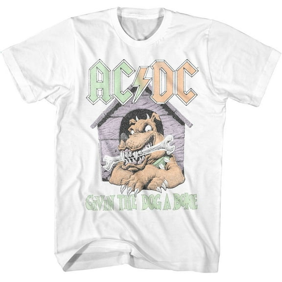 AC/DC Givin The Dog A Bone White Adult T-Shirt