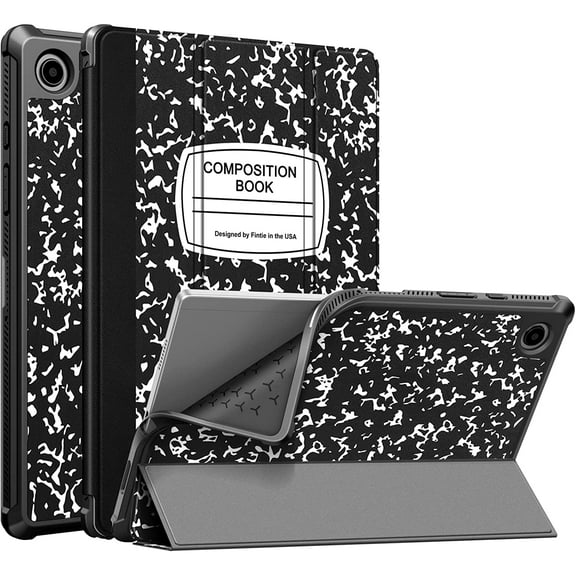 Fintie Slim Case for Samsung Galaxy Tab A8 10.5 inch 2022 Model (SM-X200/X205/X207), Soft TPU Smart Stand Back Cover Auto Wake/Sleep, Composition Book Black
