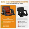 thumbnail image 5 of MOPHOTO Heated Stadium Seats for Bleachers with Back Support, 3 Levels Heating Stadium Seating for Bleachers Seat with Backrest, Armrest, Portable Stadium Chair for Outdoor, 5 of 9