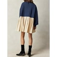 thumbnail image 4 of xiaxaixu Surdimensionné Sweat-Shirt Robe Patchwork Manches Longues Col Rond Mini Robe Pull Tops, 4 of 6