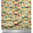 thumbnail image 1 of Soimoi Rayon Fabric Cartoon Girl & Car Transport Print Sewing Fabric Yard 56 Inch Wide, 1 of 1