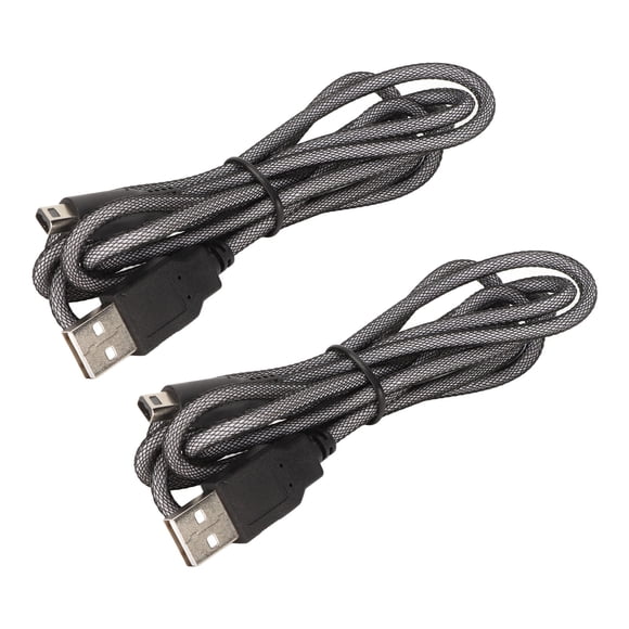 3DS Power Charging Lead, 3DS USB Charger Cable PVC Portable 5ft Prevent Loss 2Pcs Charge While Playing Universal for New 2DSXL for 2DS for New 3DS
