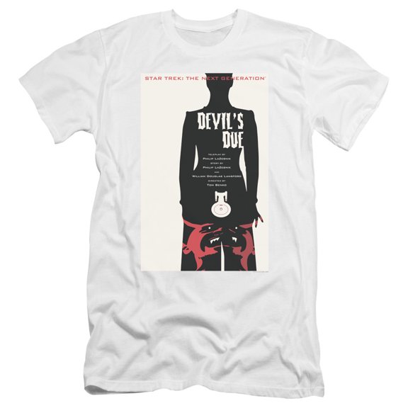 Star Trek Tng Season 4 Episode 13 Premium Canvas Adult Slim Fit 30/1 T-Shirt White