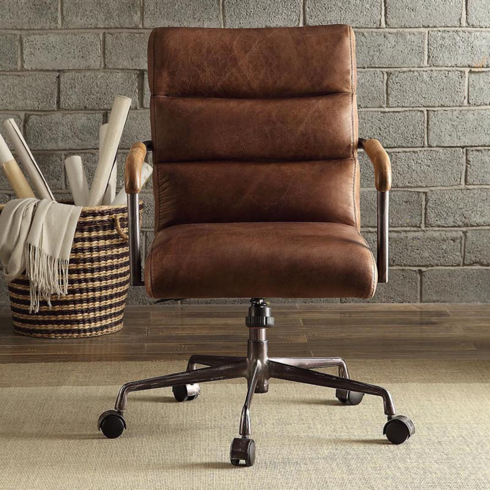 Acme Furniture Harith Office Chair Retro Brown Leather