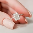 thumbnail image 3 of SOLITAIRE JEWELS 2.5CT Radiant Pave & Hidden Halo Moissanite Engagement Ring For Women in 18K Rose Gold, 3 of 8