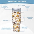 thumbnail image 5 of Lsque Thanksgiving Pattern 40 OZ Ice Bully Cup with Handle and Straw, Double Wall Stainless Steel Tumbler Travel Coffee Cup with Lid for Christmas Present, 5 of 8