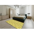 thumbnail image 5 of Ahgly Company Machine Washable Indoor Round Transitional Bold Yellow Area Rugs, 6' Round, 5 of 7