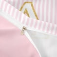 thumbnail image 4 of meiyoeat Gold Monogram A Letter Duvet Cover Set For Girls,Pink Geometric Lines Bedding Full For Kids,pink Reversible,3 Pieces(No Comforter), 4 of 6