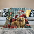 thumbnail image 2 of Autua Dogs Christmas Tree Santa Clause Warm Lightweight Fleece Blanket 60x80in, 2 of 6