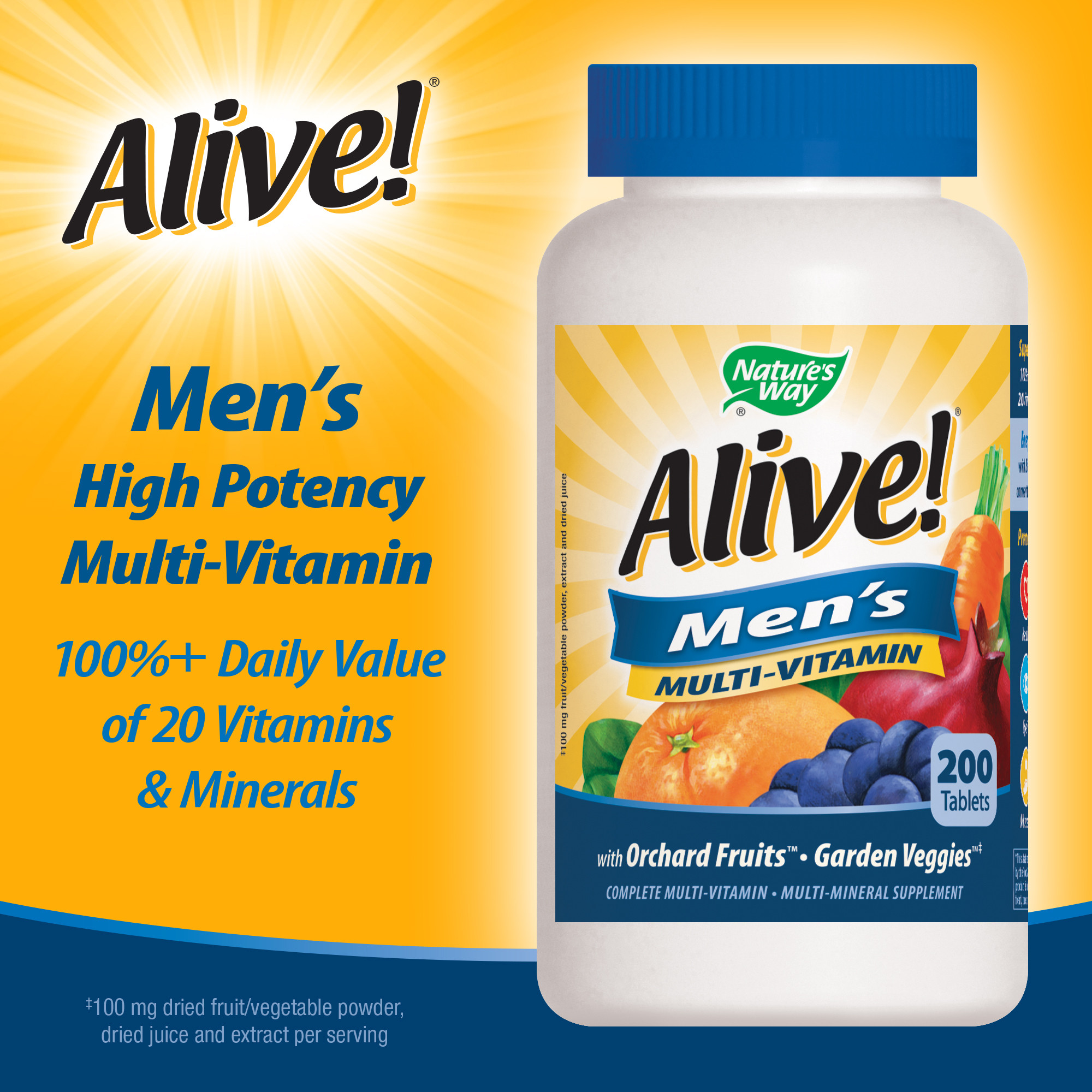 Alive! Men&amp;#39;s Multi-Vitamin 200 Tablets - Walmart.com - Walmart.com