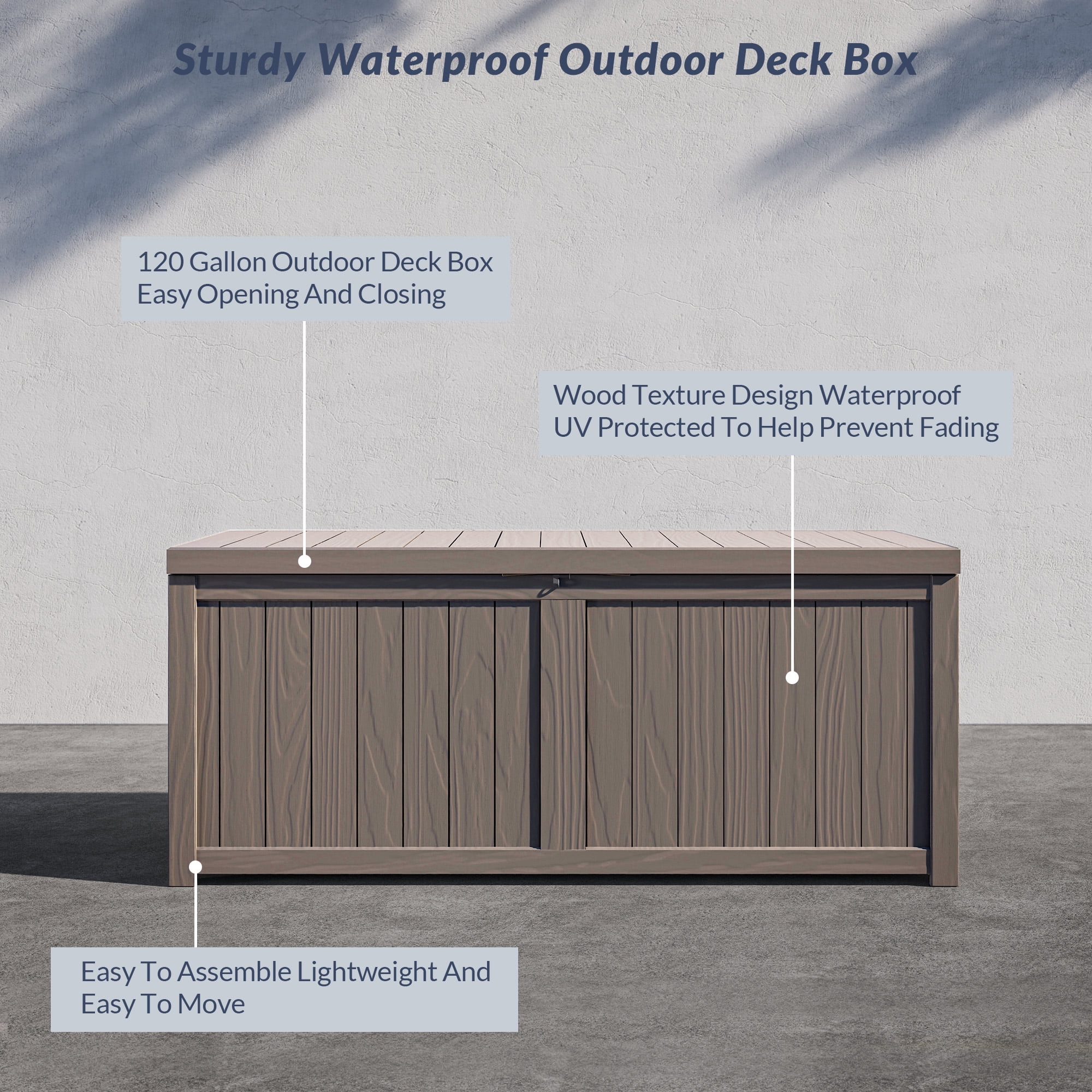 SKU: OB-DB001 - 120 Gallon Plastic Outdoor Storage Deck Box – MAS OUTLET