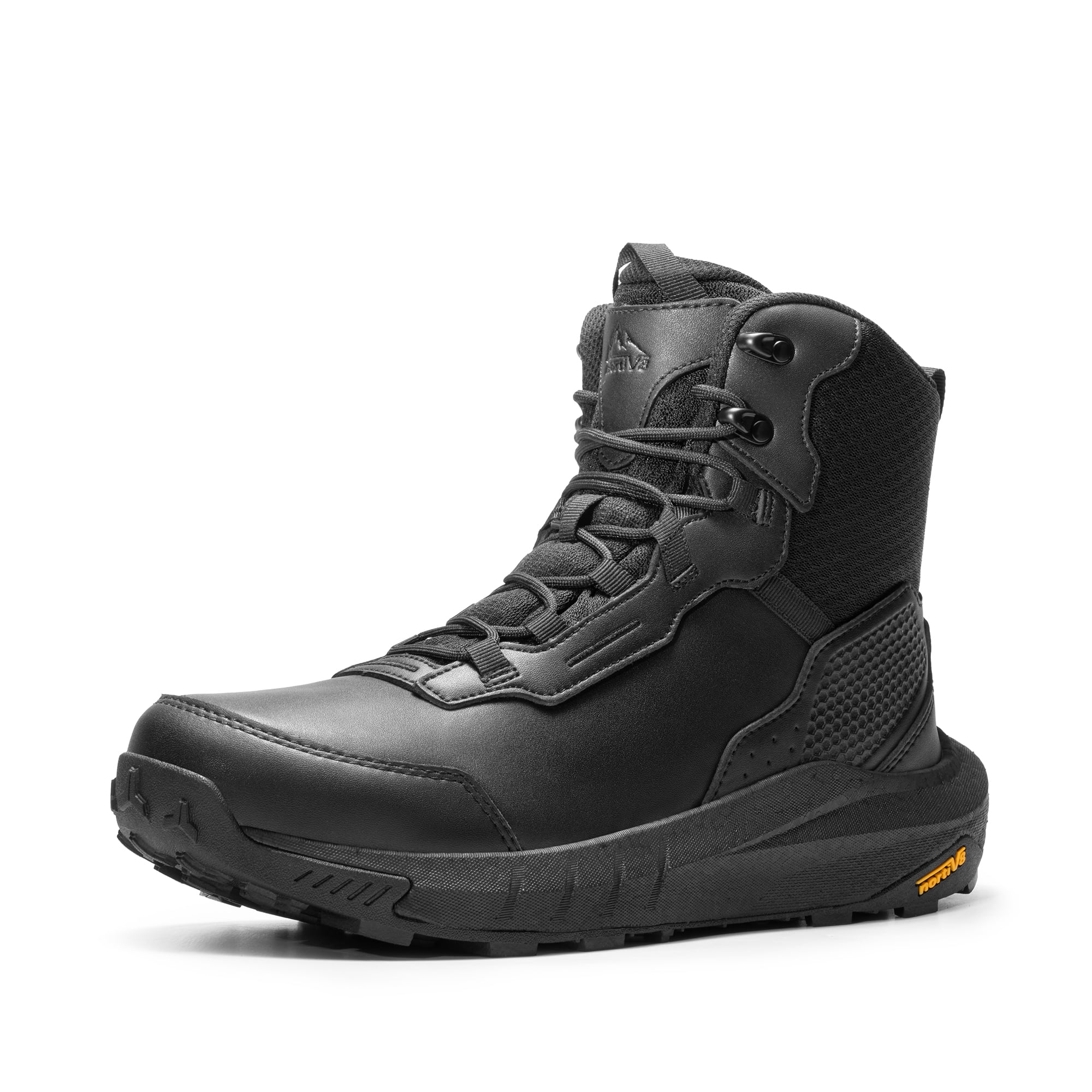 NORTIV8, Men's Tactical Boots, Wide Toe Box, Low Drop Leather