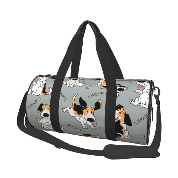 Fotbe Funny Beagle Active Dog Bolsa Deportiva de Lona Plegable con Estampado, Bolsa de Gimnasio con Bolsillo Seco/Húmedo, Bolsa de Viaje Ultraligera de Gran Capacidad