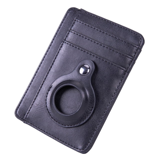 Tarjetero con Espacio para AirTag - Negro Genérica Tarjetero de Piel Sintética