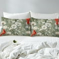 thumbnail image 3 of Hippie Floral Full Duvet Cover Cartoon Cardinal Bird Bedding Set,Animal Bed Set Adult Watercolor Leaves Flowers Comforter Cover,Mid Century Abstract Bedspread Cover, 3 of 6
