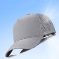 thumbnail image 5 of Gray Unisex Vintage Washed Unstructured Baseball Cap nylon Water-Resistant Beathable Golf Running Cap Laser Cut Mesh Ball Curved Brim Snapback Hat M, 5 of 6
