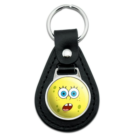 Black Leather SpongeBob Surprise Face Keychain