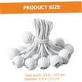 thumbnail image 2 of 100 Pcs Elastic Rope Outdoor Teepee White Tarps Camping Tarp Adjustable Bungee Cords Tarp Canopy Bungee Cords Elastic String with Tarp Ball Bungee Cords Ball Bungee for Tarp Heavy, 2 of 5