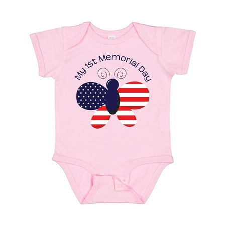 

Inktastic My 1st Memorial Day Butterfly Gift Baby Girl Bodysuit