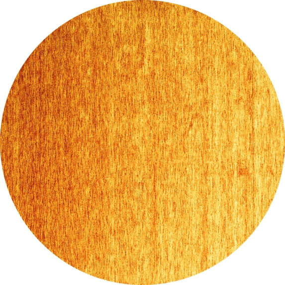 Ahgly Company Indoor Round Abstract Yellow Contemporary Area Rugs, 4' Round