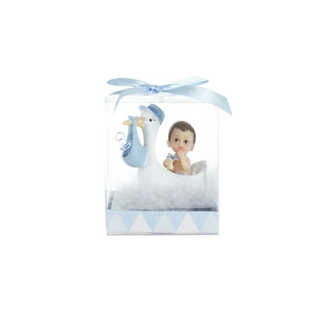 Mega Favors Keepsake Figurine 12 pcs Stock Carrying Pacifier with Baby Boy | Awesome Decorations or Party Favors | for Pregnancy Announcements, Gender Reveals, Birthday and Special Celebrations