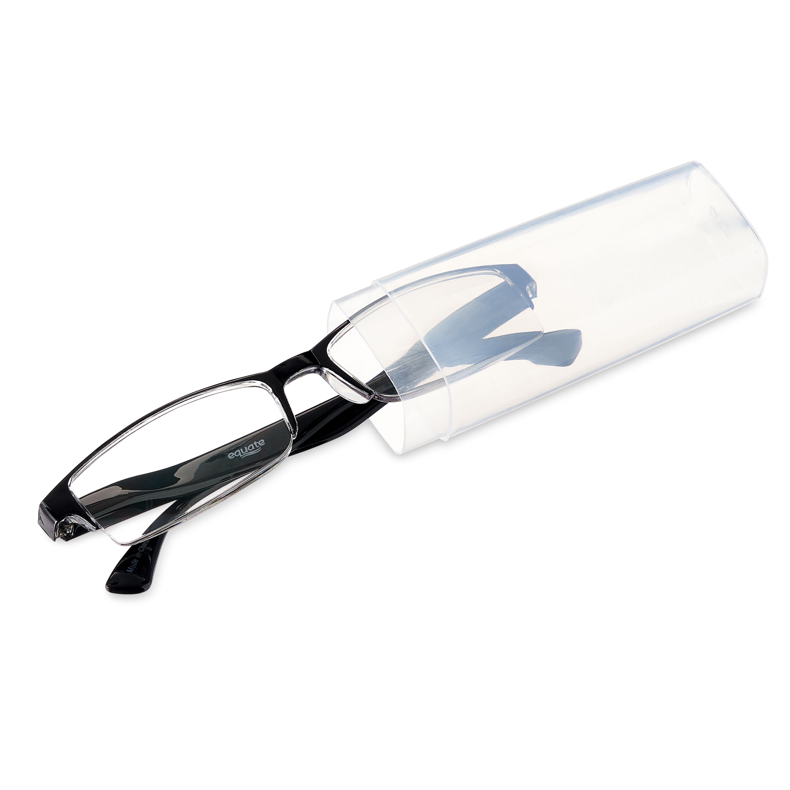 (2 pack) Equate Quinn Value 2-Pack Unisex Rectangular Reading Glasses with Case, Black/Navy Blue, +2.00