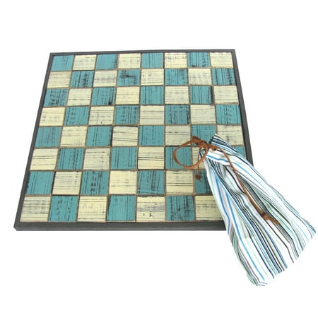 Checkers Box Set - Wooden Sea Checkers Large Checker Board Set Sand Dollars Starfish Nautical Decor
