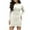 White, variant on Women's Ribbed Knit Sweater Dress Solid Crewneck Long Sleeve Bodycon Pullover Mini Dress White M
