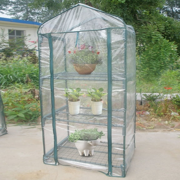 EZSPTO Warm Greenhouse,69*49*126cm Garden Green House Warm Greenhouse Flower Plants Gardening Outdoor No Iron stand