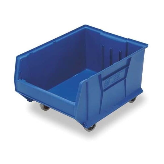 Quantum Storage Systems 239509BL Mobile Hulk Plastic Stacking Bin, Blue - 16.5 x 29.87 in. x 11 in.