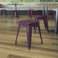 thumbnail image 3 of Flash Furniture Kai Backless Metal Dining Stool, Purple, Set of 4, 3 of 11