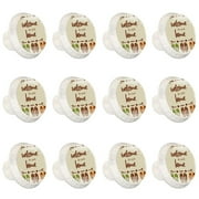 OWNNI Home Decor Welcome To Our Home Pattern 12 Pcs White Round Drawer Pulls with Screws - ABS and Glass Material - Cabinet Hardware