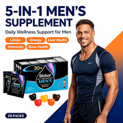 Biobor Men's Daily Multivitamin Supplement 5 in 1 for Vitality Libido Liver Health, Bone & Immune Support, Vitamin D3 K2, B12, Ashwagandha, Turmeric, 14 Packs