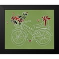 thumbnail image 2 of Loreth, Lanie 14x12 Black Modern Framed Museum Art Print Titled - Modern Christmas Bicycle, 2 of 5