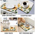 thumbnail image 4 of 2 Pack Washable Rubber Sunflower Cute Floral Dish Drying Mats for Kitchen Counter Home Large Coffee Bar Pad Accessories and Decor for Utensils Stemware (2pcs 18''x24''+19.5''x12''), 4 of 6