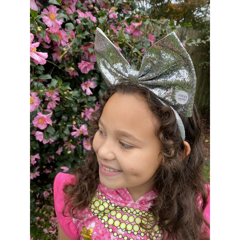 Silver Bow On Headband Costume Accessory Silver Bow On Headband Costume Accessory