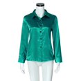 thumbnail image 5 of Gibobby Blusas De Manga Larga Para Mujer Camisa Tops Botón de Blusa casual Mujer Blusa de manga larga para mujer（Verde， S), 5 of 5