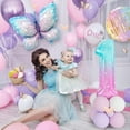 AYUQI Butterfly First Birthday Decorations Girl Purple Pink Balloon