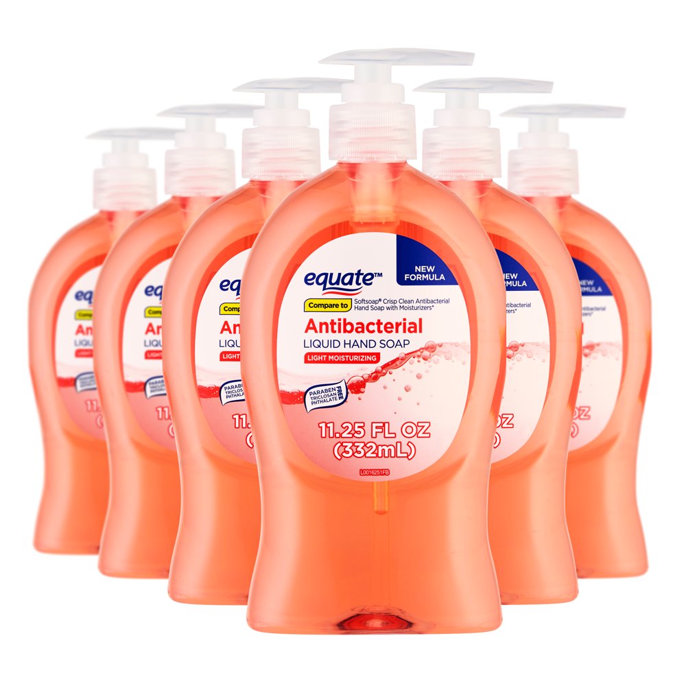 Equate Antibacterial Liquid Hand Soap Pump, Light Moisturizing, 11.25