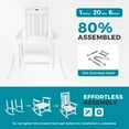 thumbnail image 5 of Ciokea Outdoor White Rocking Chairs Set of 2 All-Weather HDPE Oversize Porch Rocker Chairs for Garden Backyard, 5 of 8
