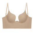 thumbnail image 1 of Push Up Plus Size Deep U Plunge Bra Multiway Clear Straps Low Back Cut Lingeries Newway CPDD, 1 of 5